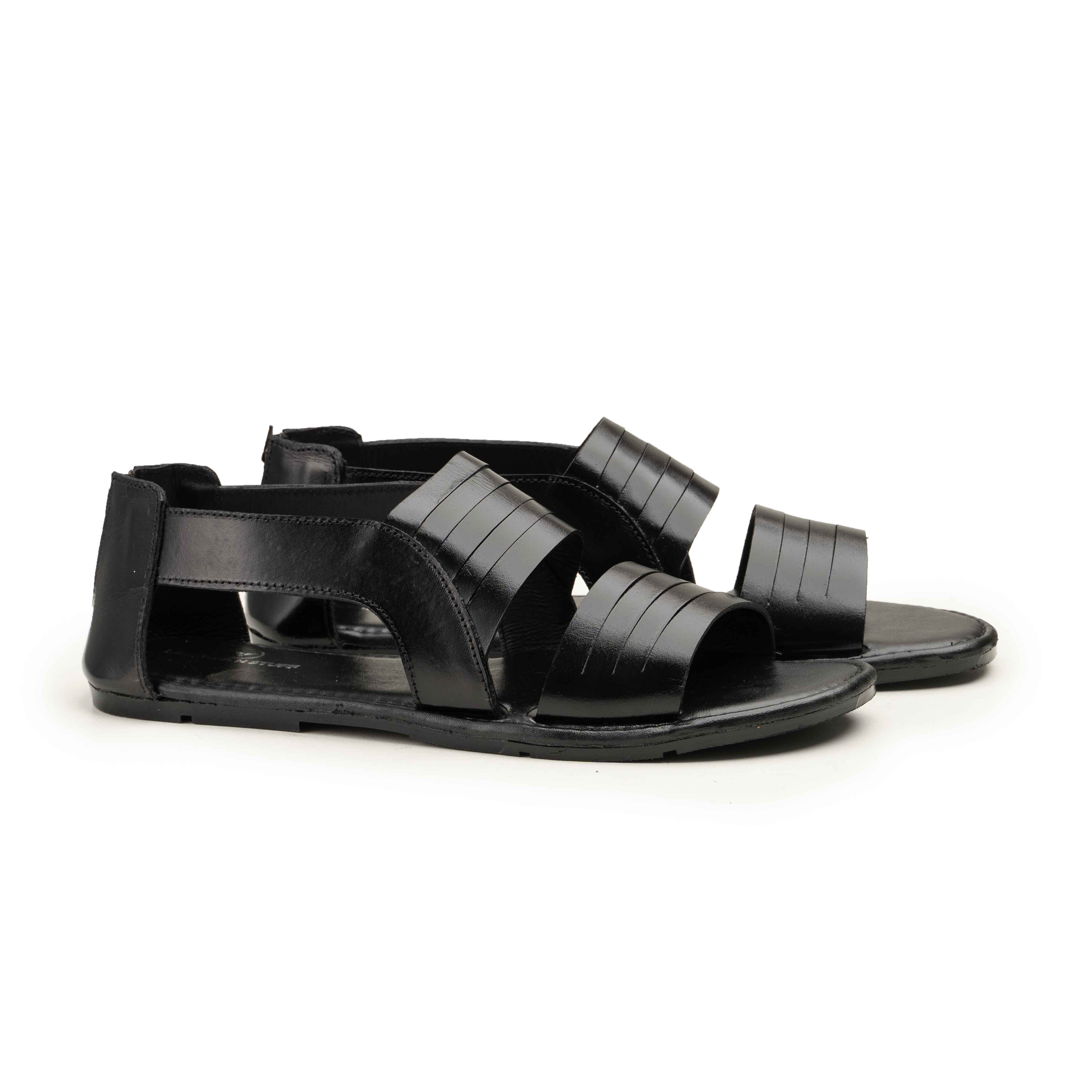 Zipper Sandal - Black