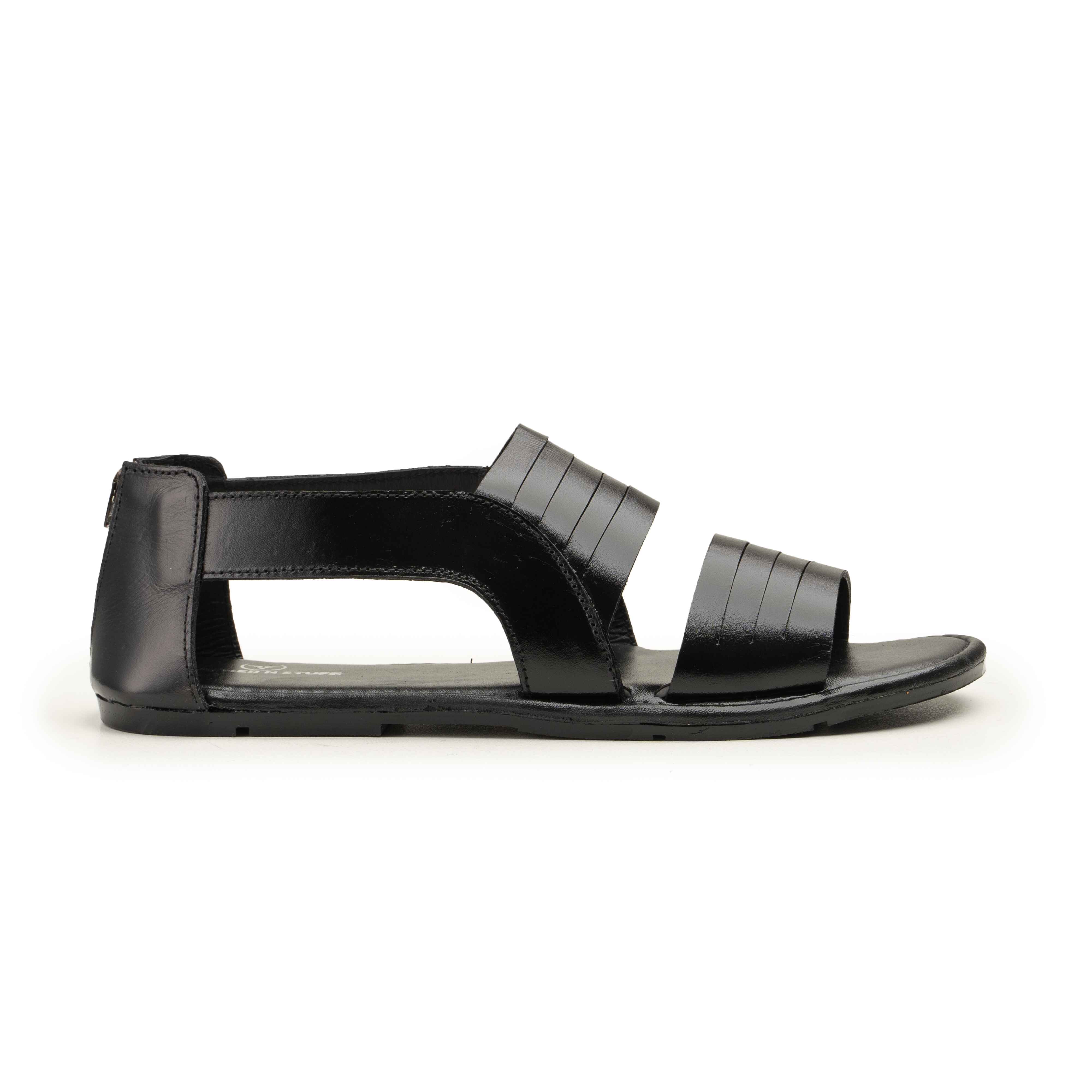 Zipper Sandal - Black