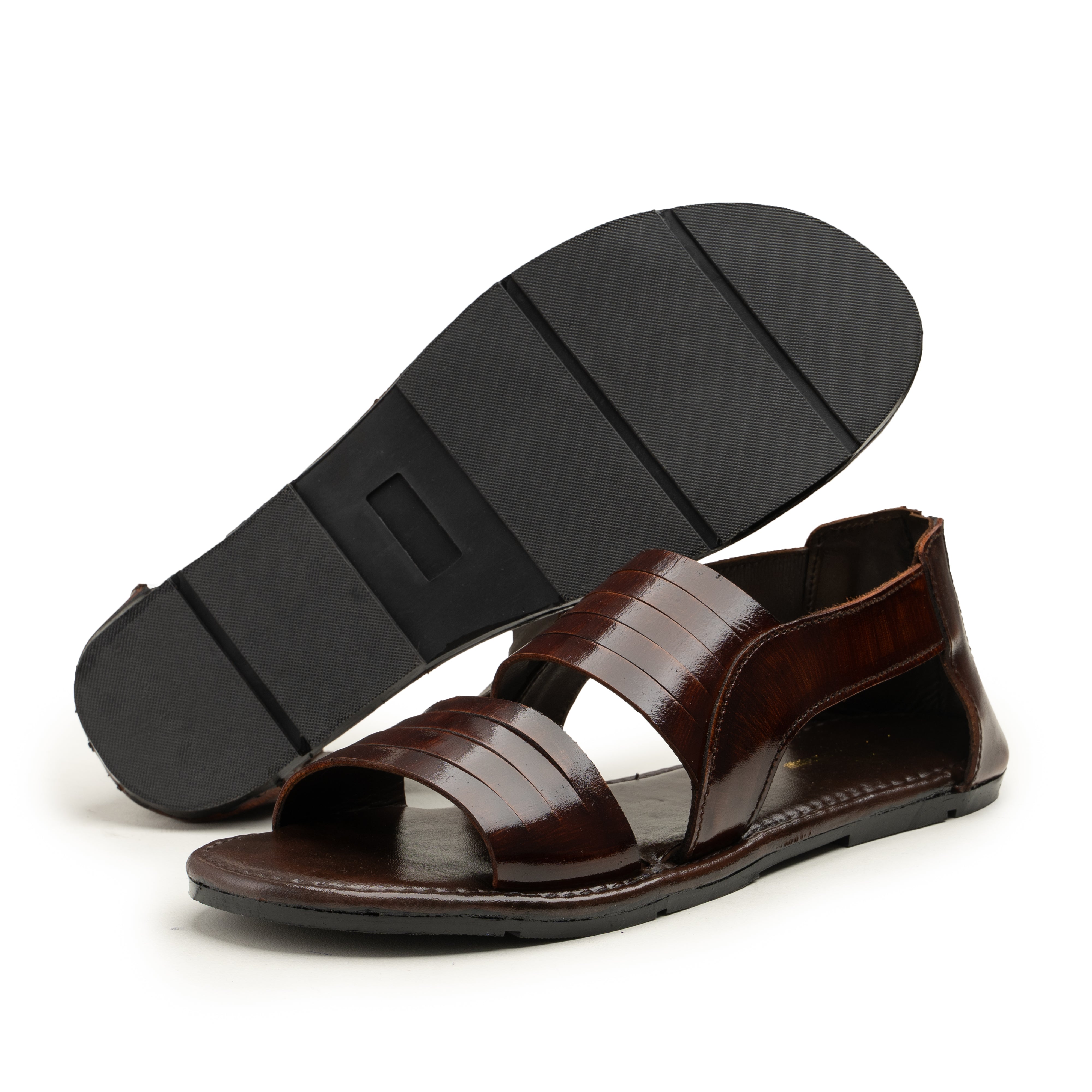 Zipper Sandal - Brown