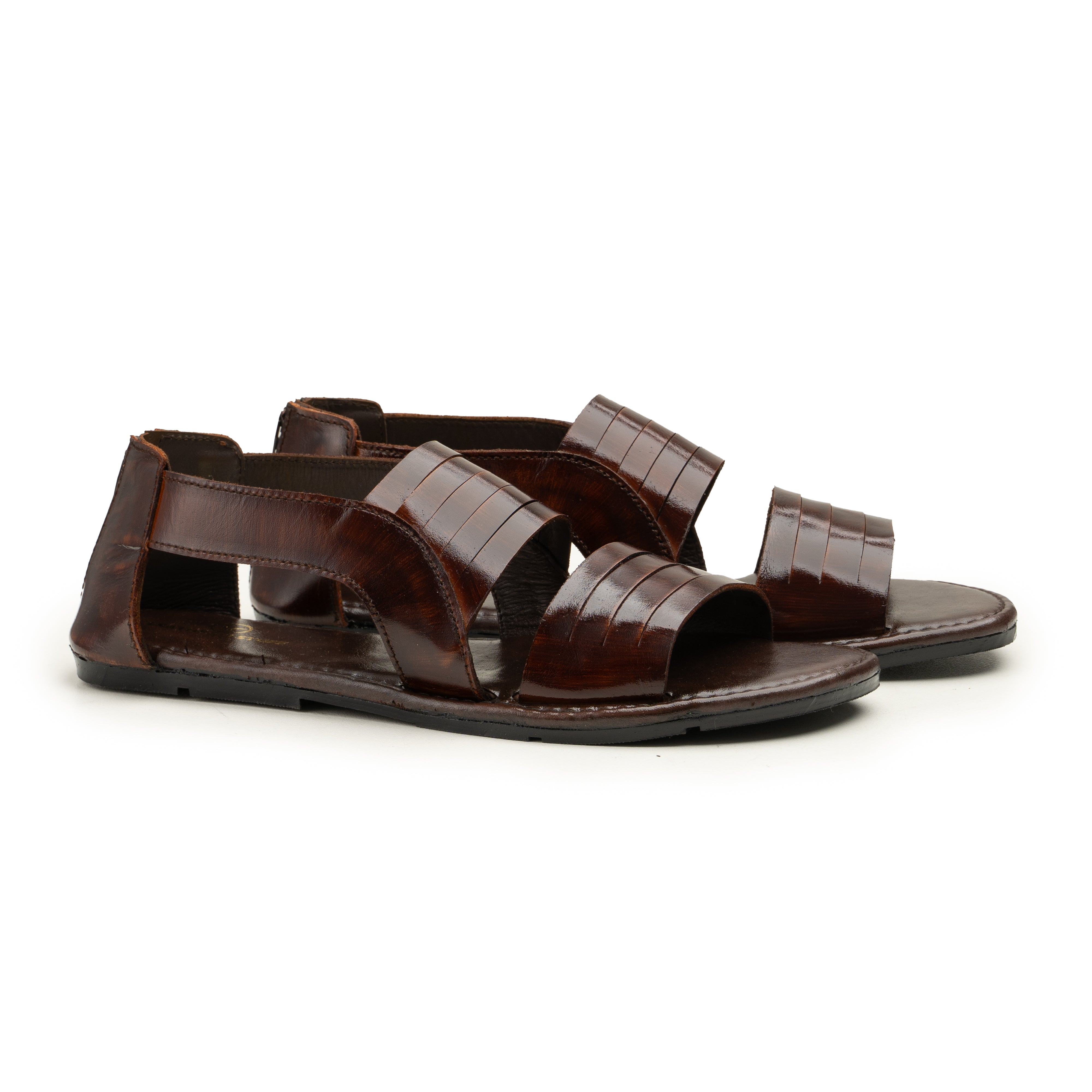 Zipper Sandal - Brown