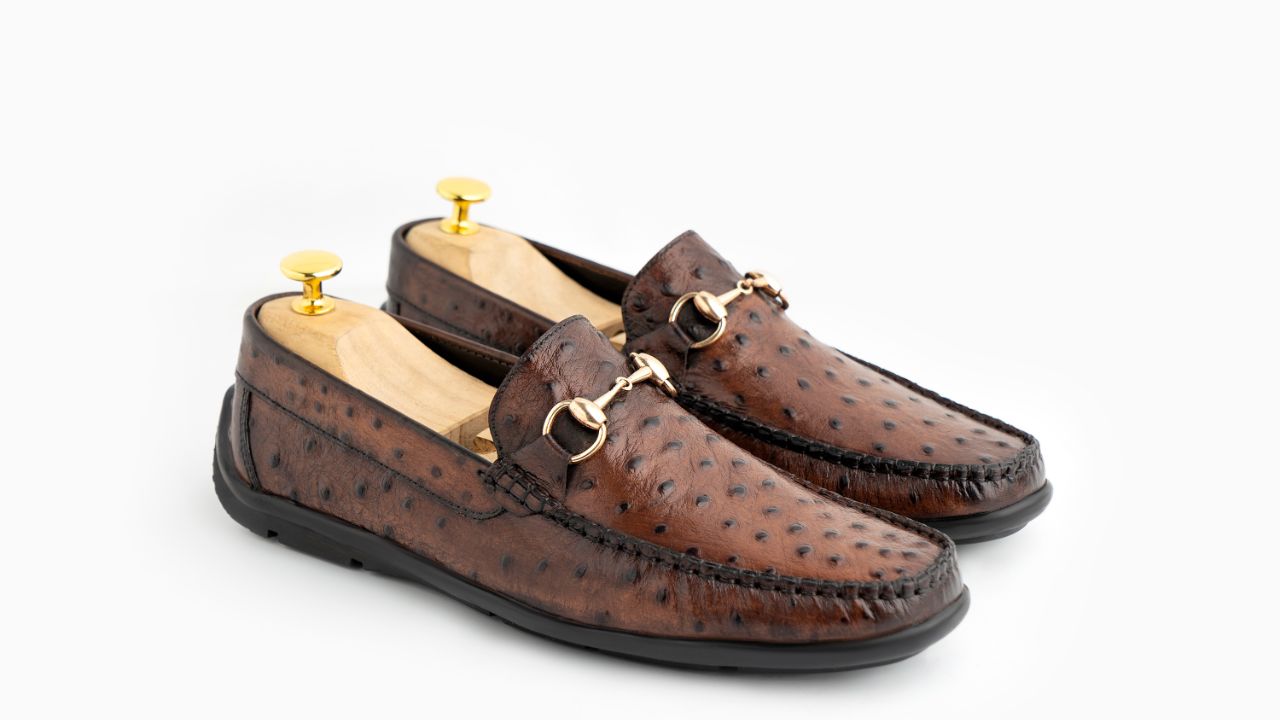 Gucci cheap ostrich loafers